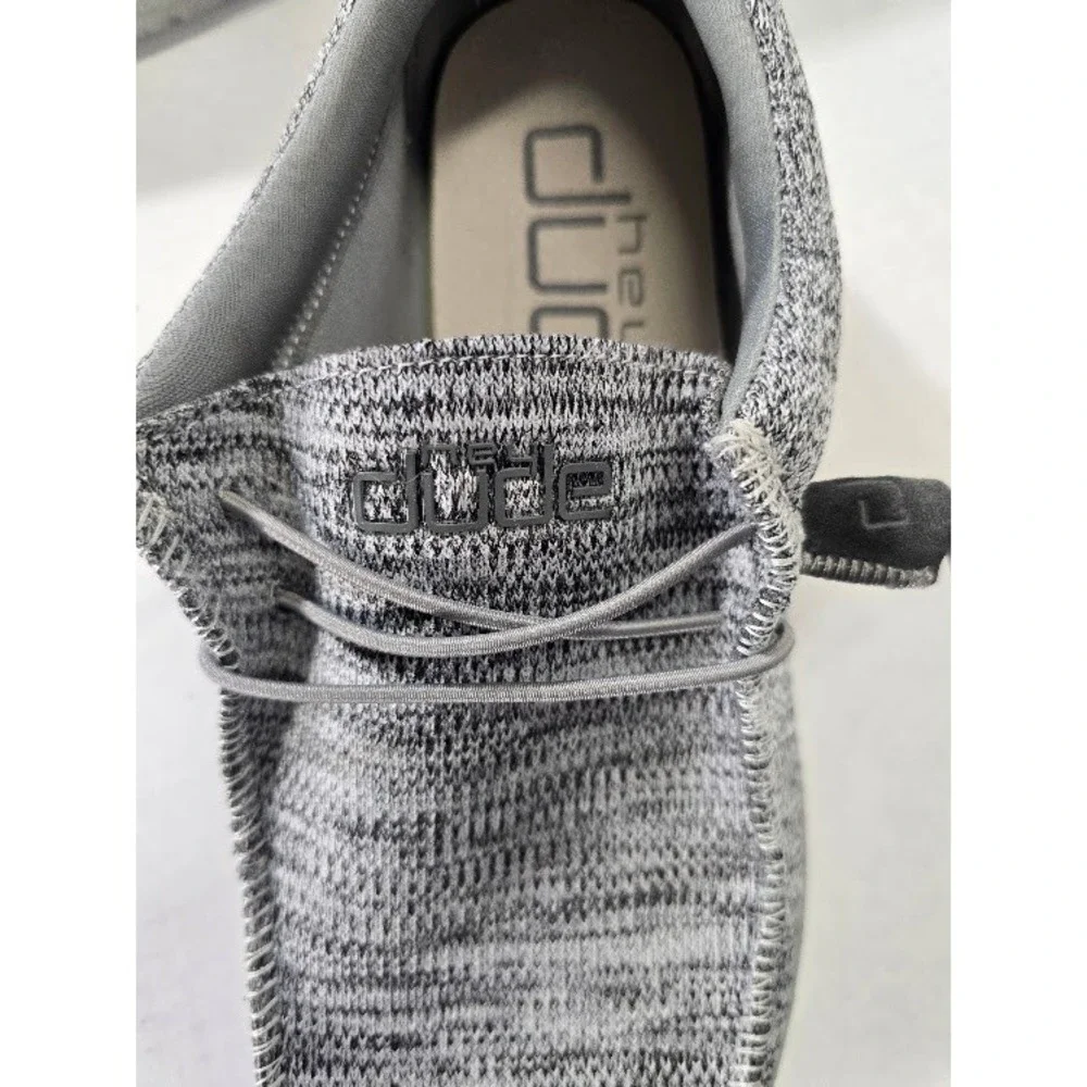 Hey Dude Wally B Sox Mens 11 Grey Excellent Knit Slip On Loafers 111033000